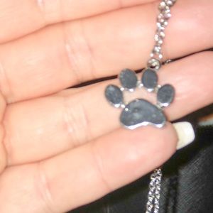 Silver Plated Paw Print Necklace 🐾